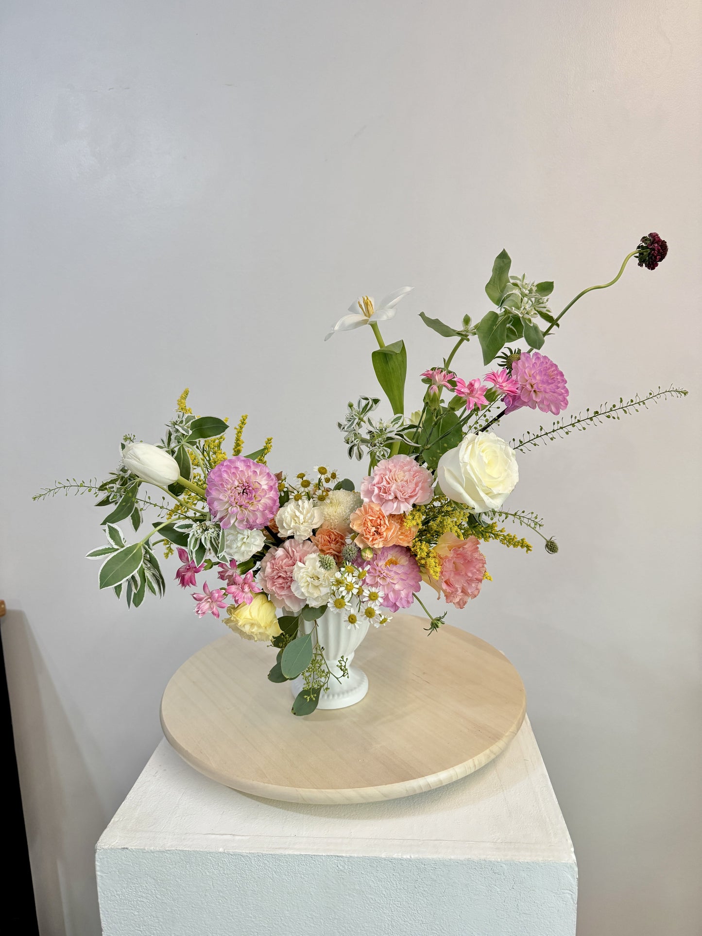 Bundle Class 6 (Fresh): Long & Low Centerpiece + Modern Vase Arrangement