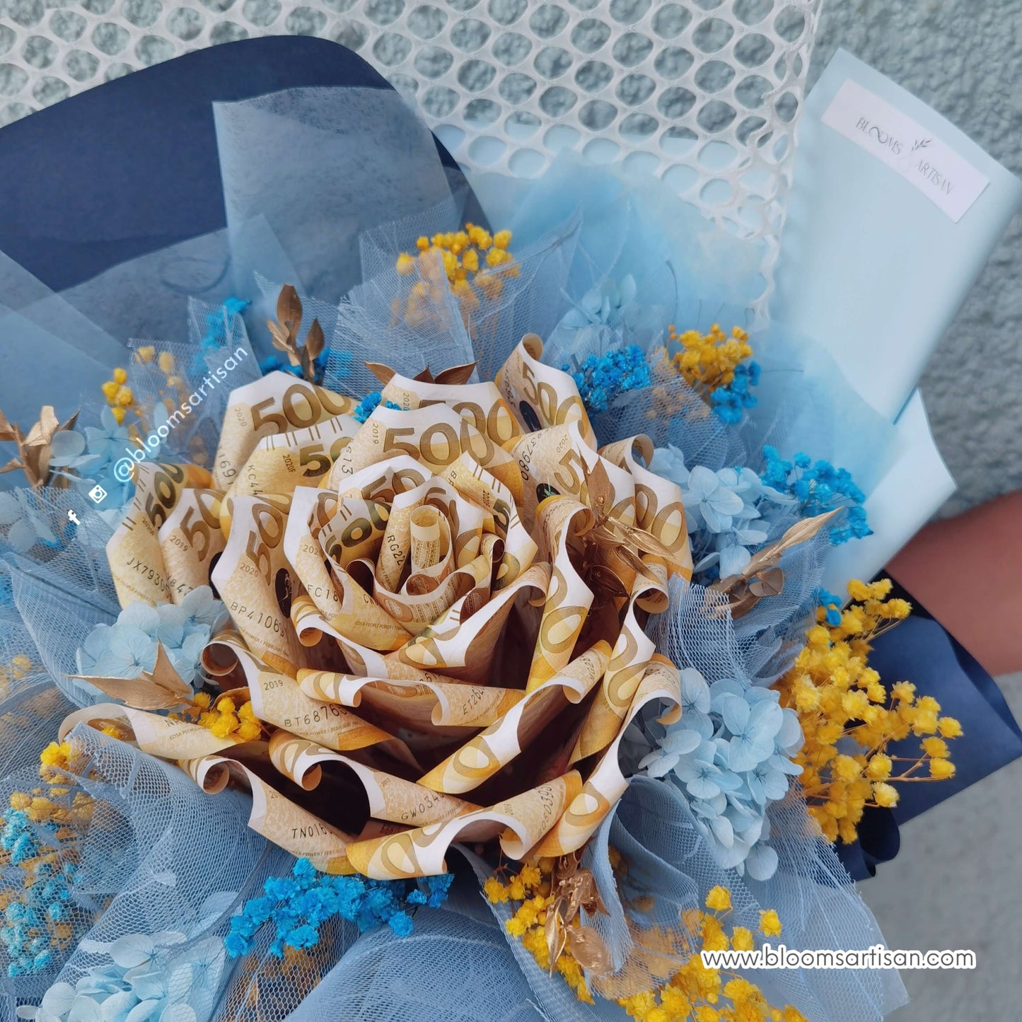 Mona - Dried Flower Money Bouquet | Blooms Artisan PH