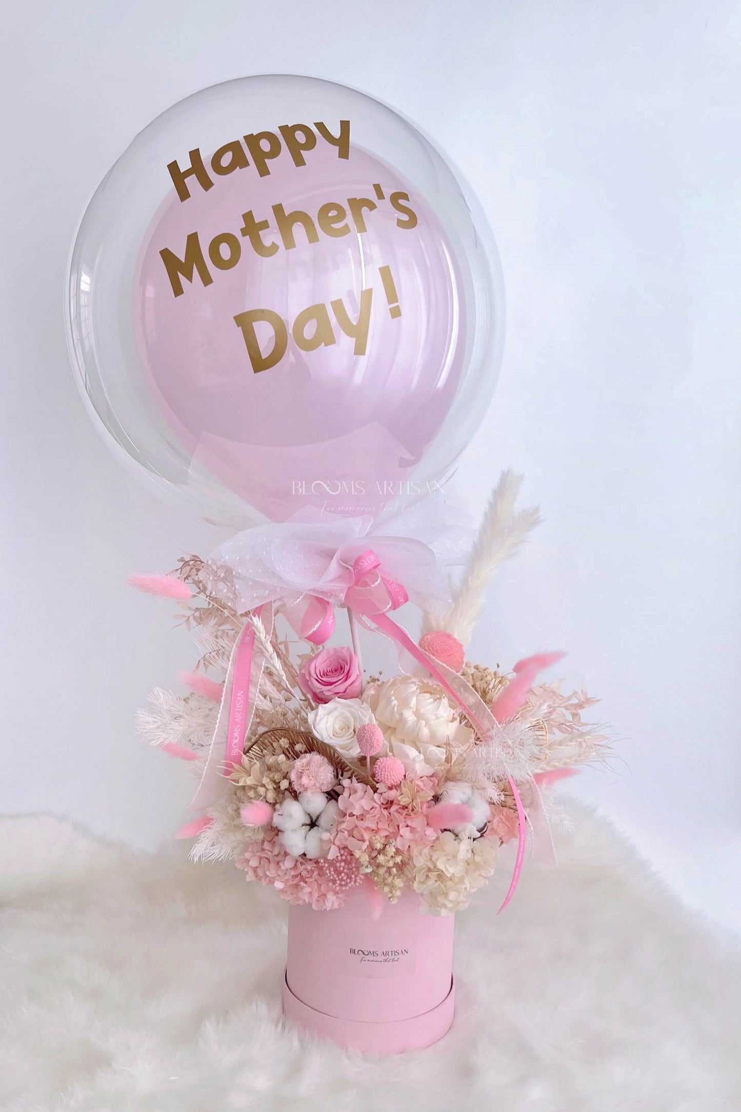 Deluxe Pink Bubble Blooms - Dried Flowers Arrangement | Blooms Artisan PH