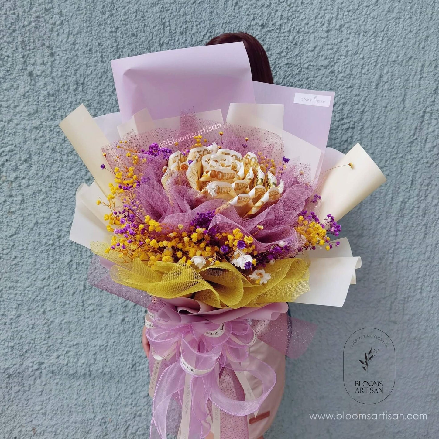 Mona - Dried Flower Money Bouquet BTS Inspired | Blooms Artisan PH