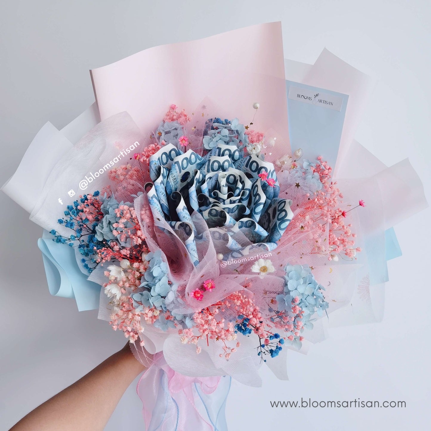 Mona - Dried Flower Money Bouquet | Blooms Artisan PH
