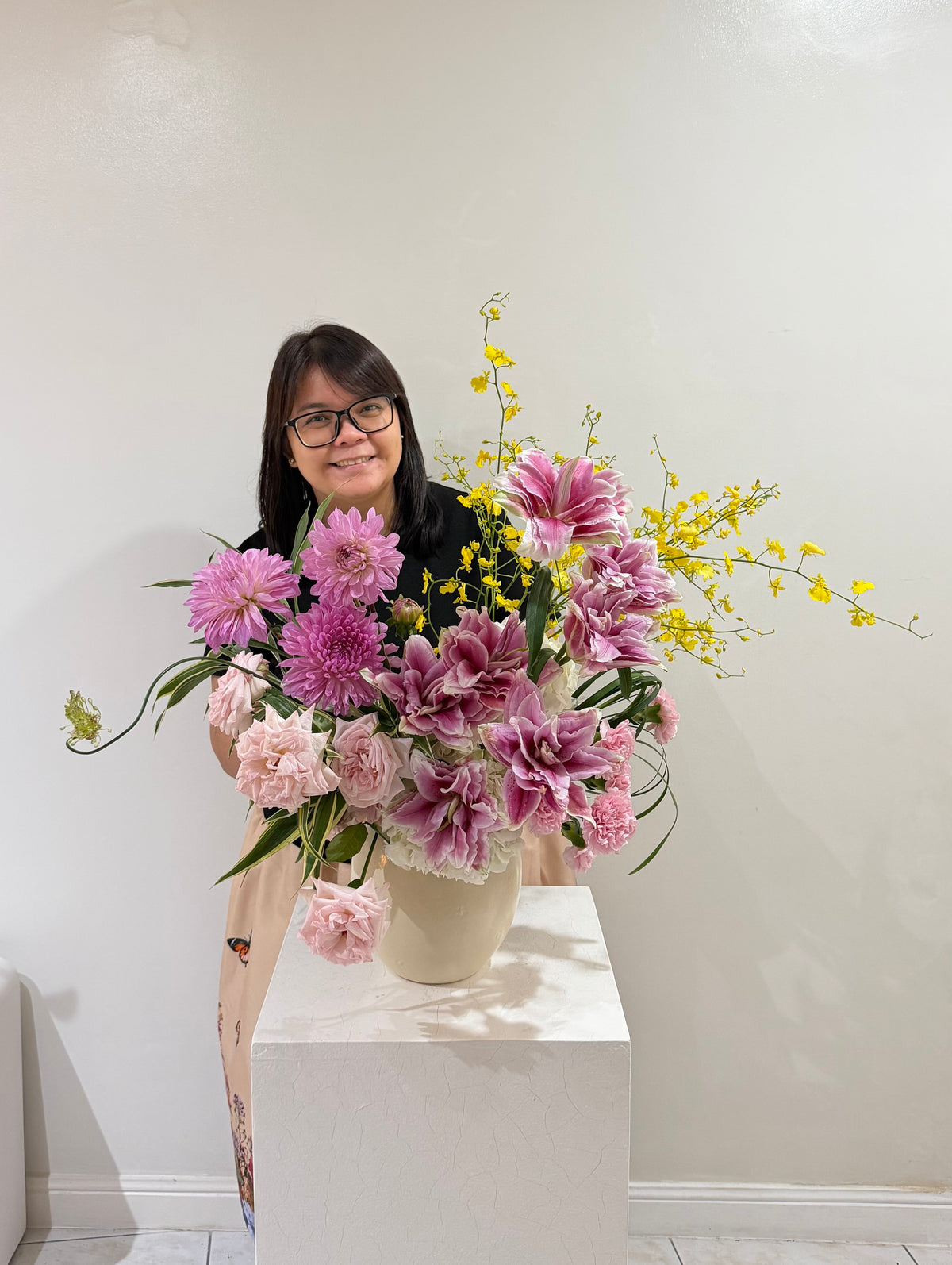 Bundle Class 6 (Fresh): Long & Low Centerpiece + Modern Vase Arrangement