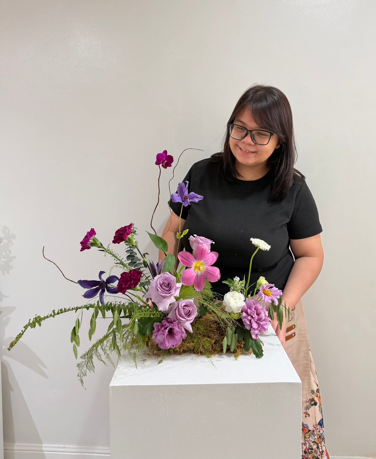 Bundle Class 6 (Fresh): Long & Low Centerpiece + Modern Vase Arrangement