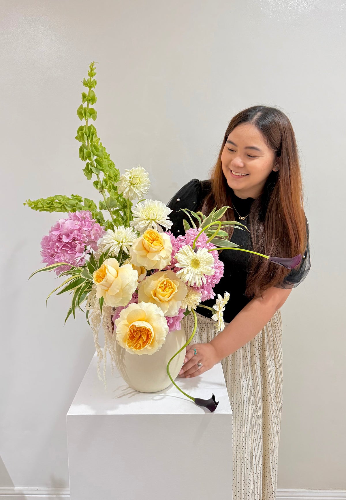 Bundle Class 6 (Fresh): Long & Low Centerpiece + Modern Vase Arrangement