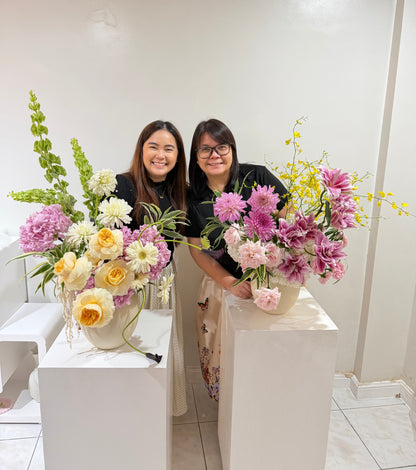 Bundle Class 6 (Fresh): Long & Low Centerpiece + Modern Vase Arrangement