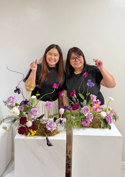 Bundle Class 6 (Fresh): Long & Low Centerpiece + Modern Vase Arrangement