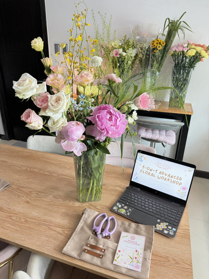 🌸 BEST SELLER Bundle Class 1 (Fresh): Korean Style Bouquet + Vase/Basket
