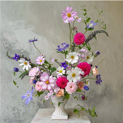 Bundle Class 6 (Fresh): Long & Low Centerpiece + Modern Vase Arrangement
