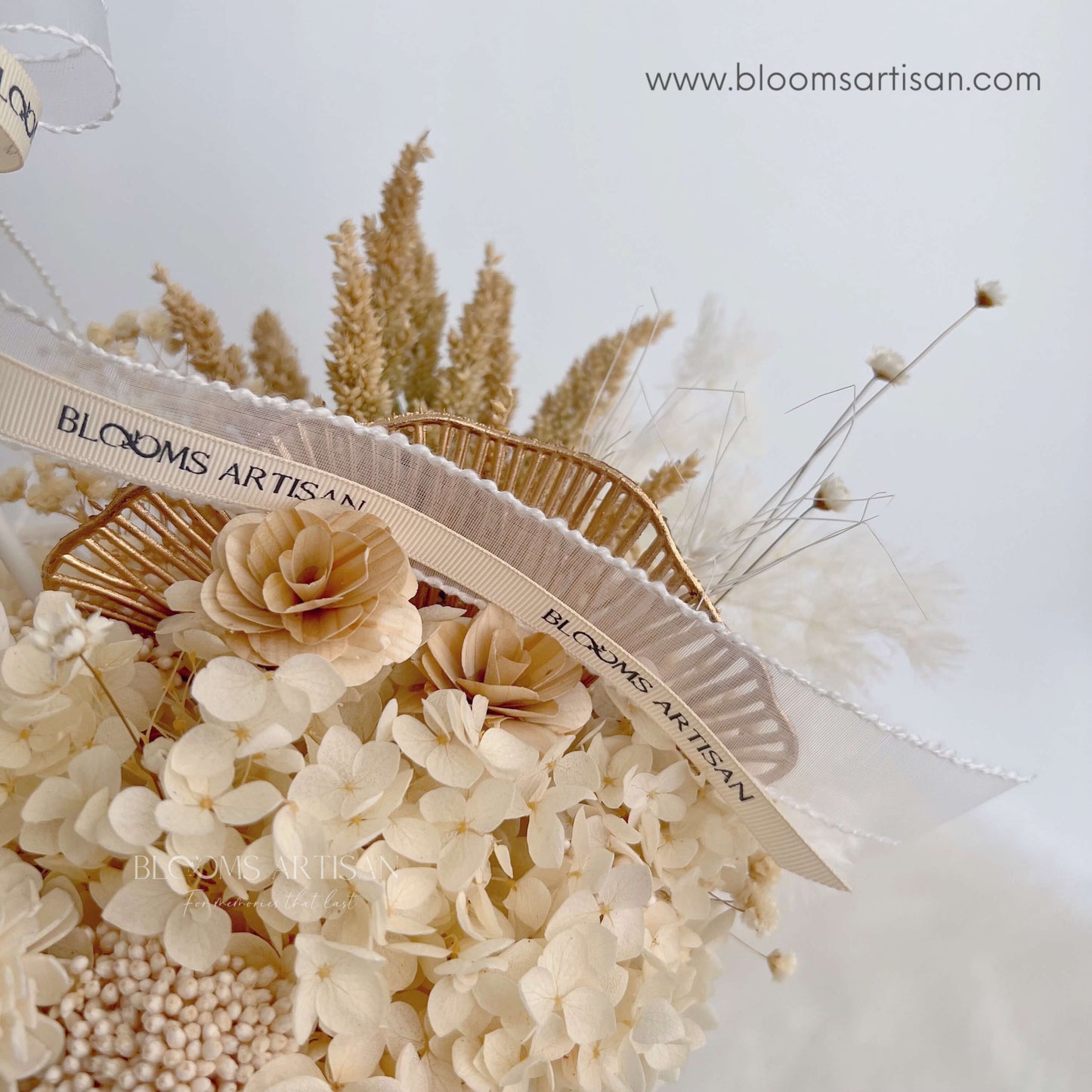 Deluxe White Bubble Blooms - Dried Flowers Arrangement | Blooms Artisan PH