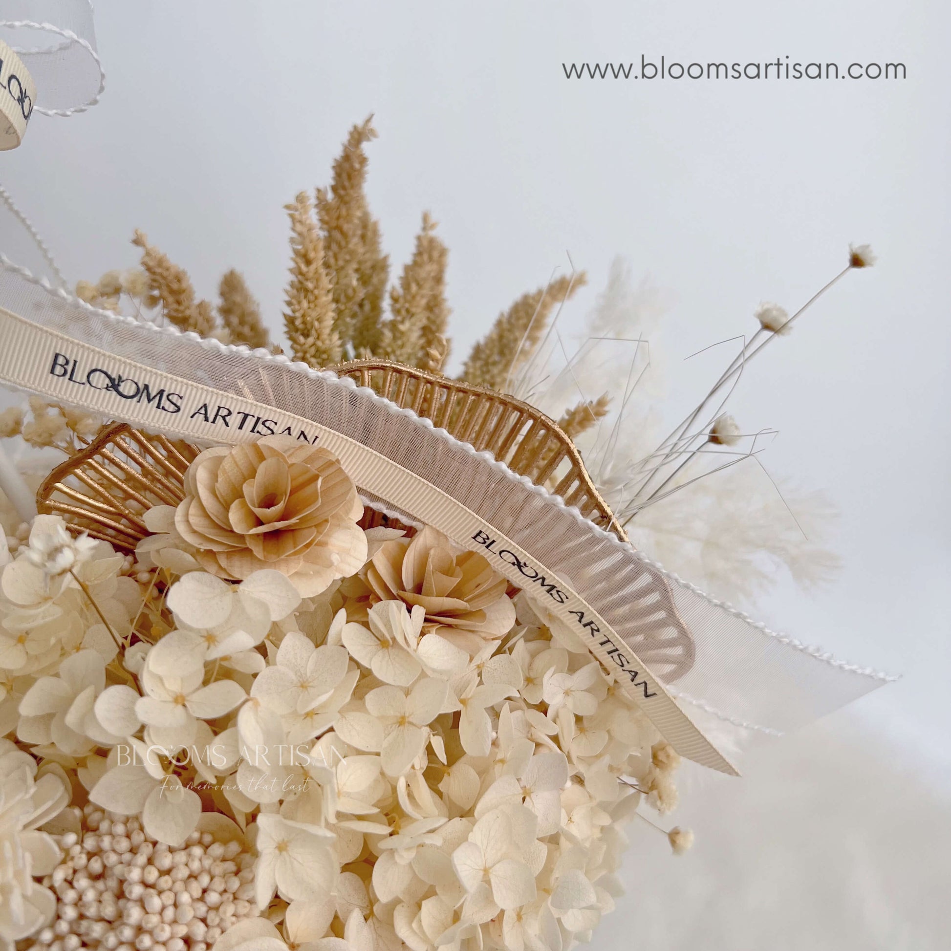 Deluxe White Bubble Blooms - Dried Flowers Arrangement | Blooms Artisan PH