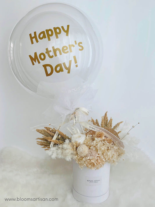 Deluxe White Bubble Blooms - Dried Flowers Arrangement | Blooms Artisan PH
