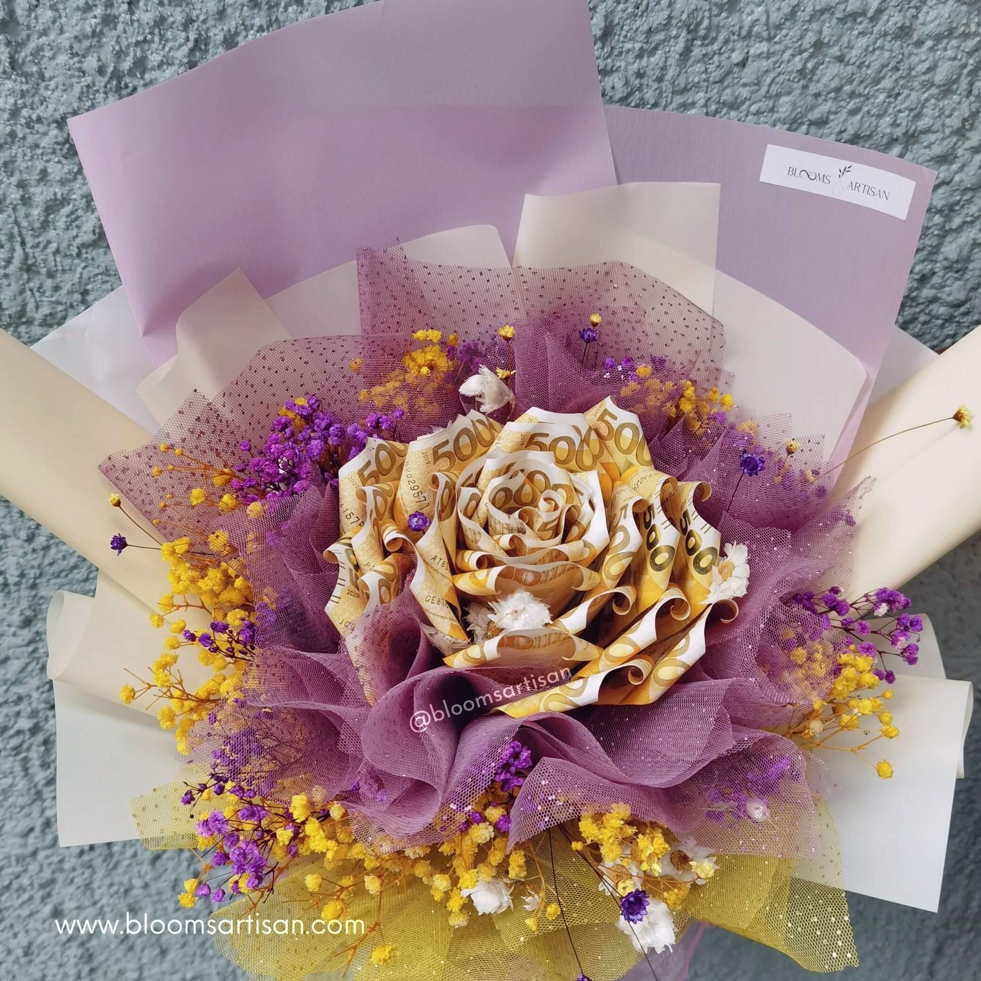 Mona - Dried Flower Money Bouquet BTS Inspired | Blooms Artisan PH