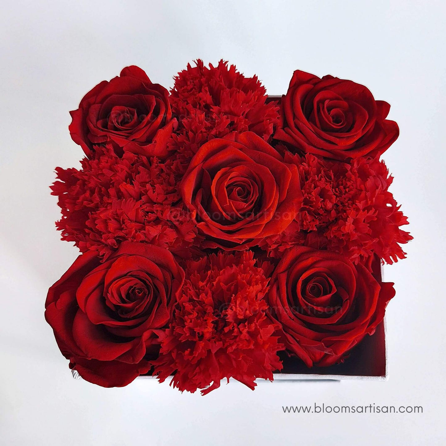 Boxed Red Blooms - Dried Flowers Arrangement | Blooms Artisan PH