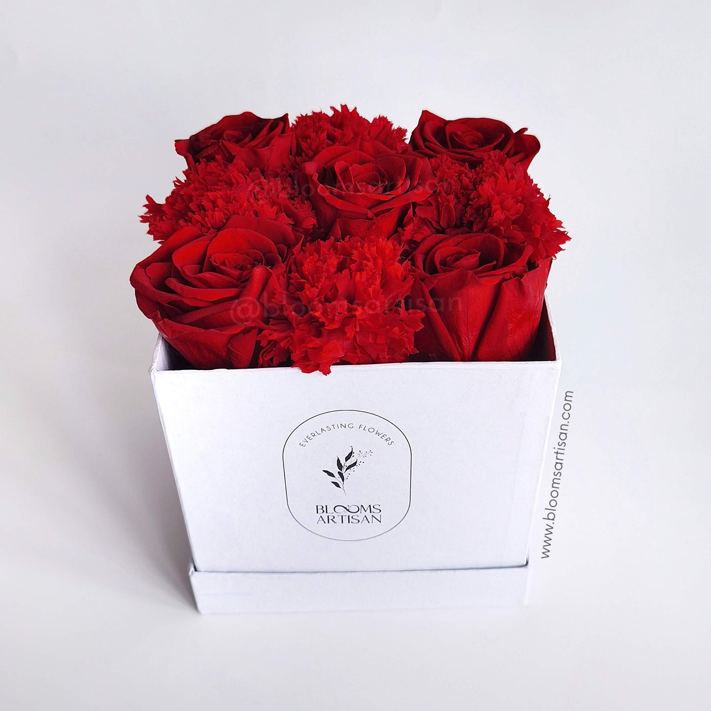 Boxed Red Blooms - Dried Flowers Arrangement | Blooms Artisan PH